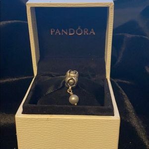 Pandora my wish grey pearl dangle charm